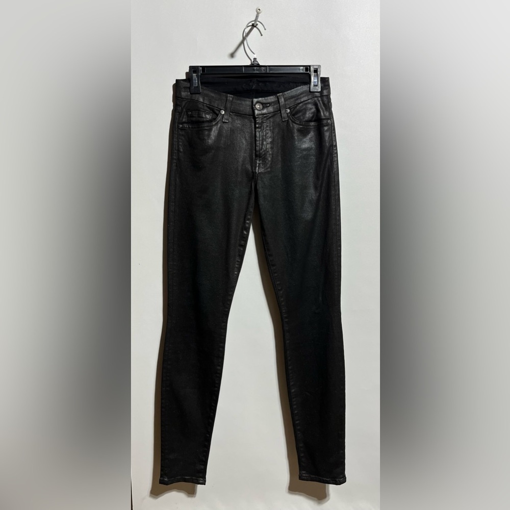 7‎ for all mankind Women’s Gunmetal Skinny Jeans Size 27 Length 30” New